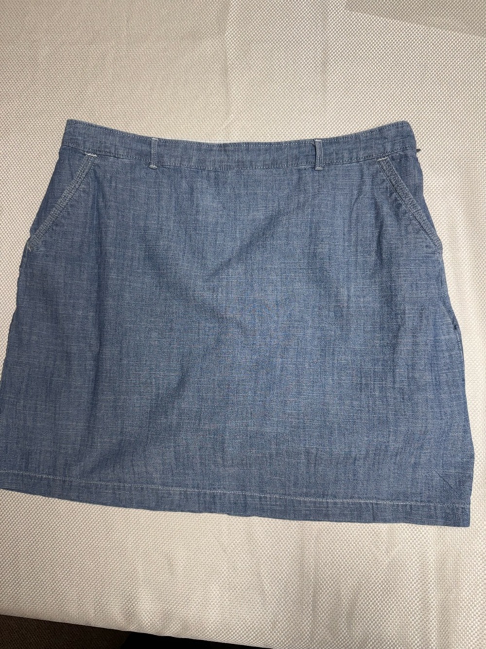 Dockers Light Blue Chambray Mini Skirt